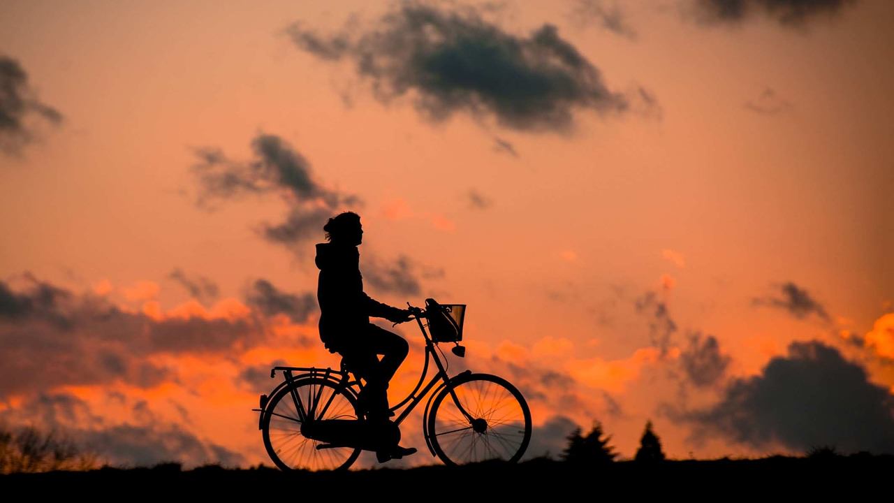 woman riding a bike